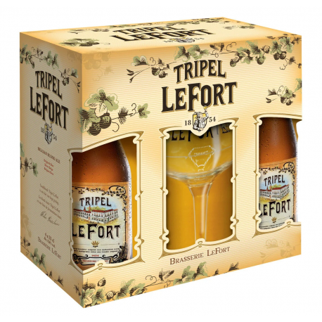 COFFRET LEFORT TRIPLE 4X33CL + 1 VERRE